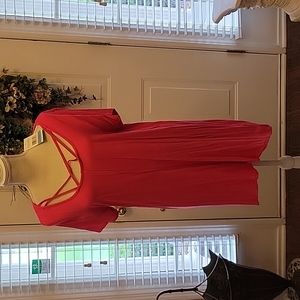 Terre Bleue Rose Tropica hot pink tunic stretch short sleeve asymmetric L New …